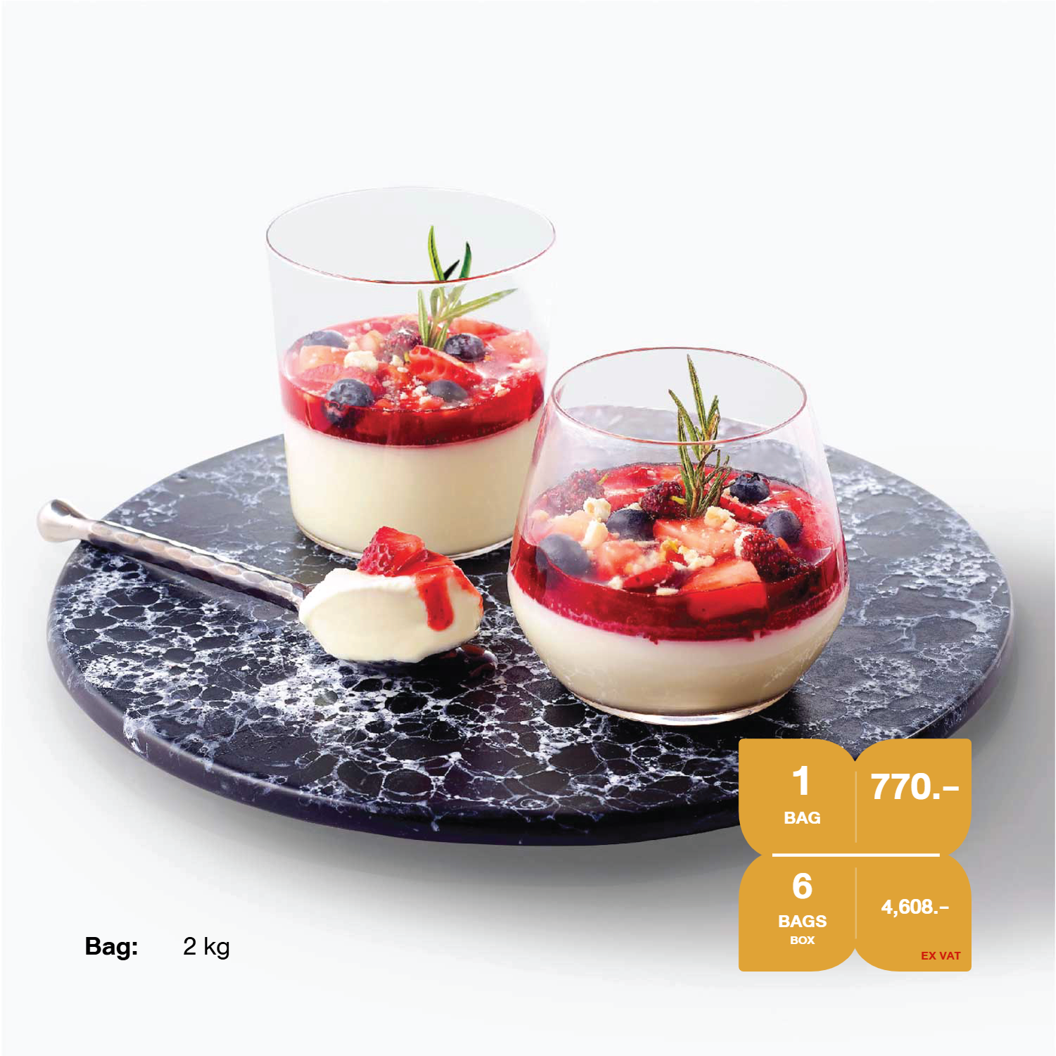 ผงเบเกอรี่สำเร็จรูป SYNOVA : พรีมิกซ์พานาคอตต้า ขนาด 2กก. (ยกกล่อง)
